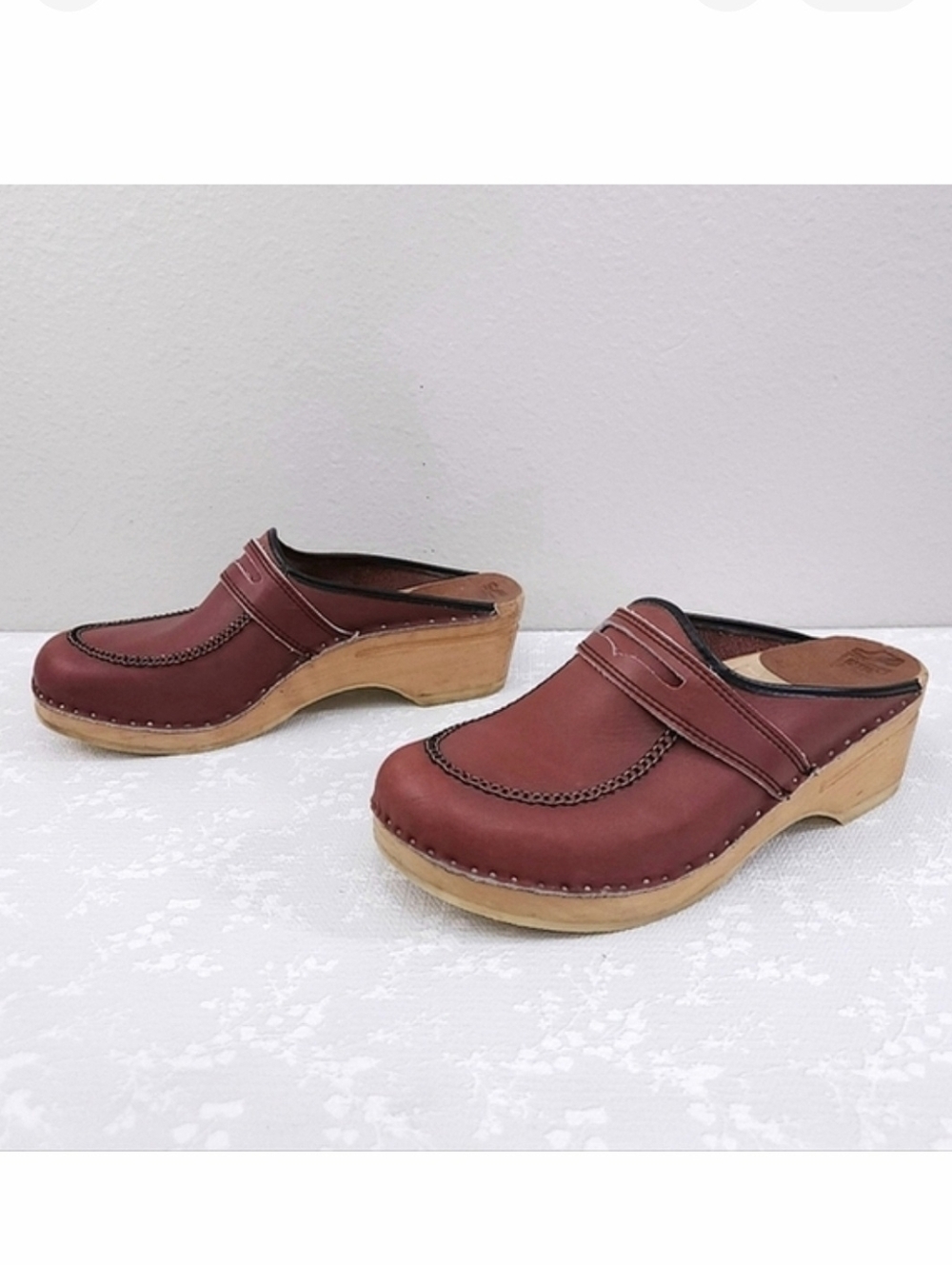 Vintage Bastad Original Swedish Leather Clogs